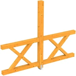 Skan Holz Seitenwand Andreaskreuz (FS) 255 X 210 Cm Fichte Eiche Hell