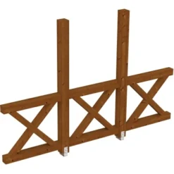 Skan Holz Seitenwand Andreaskreuz (FS) 305 X 210 Cm Fichte Nussbaum