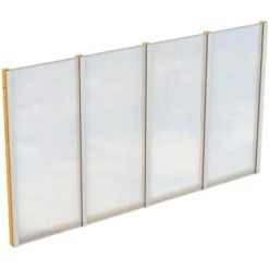 Skan Holz Seitenwand M. Polycarbonatplatten (FS) 355 X 200 Cm Fichte Eiche Hell