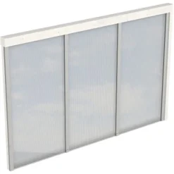 Skan Holz Seitenwand M. Polycarbonatplatten (WA) 305 X 200 Cm Fichte Weiß