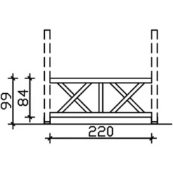 Skan Holz Brüstung Andreaskreuz 220 X 84 Cm Fichte Nussbaum 5 Skan Holz Brüstung Andreaskreuz 220 X 84 Cm Fichte Nussbaum -Vitavia Verkäufe 2 zubehoer bild2 209378 03