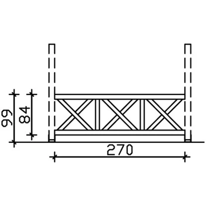 Skan Holz Brüstung Andreaskreuz 270 X 84 Cm Fichte Schiefergrau 3 Skan Holz Brüstung Andreaskreuz 270 X 84 Cm Fichte Schiefergrau – Bild 3