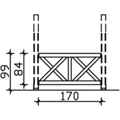 Skan Holz Brüstung Andreaskreuz 170 X 84 Cm Douglasie Nussbaum -Vitavia Verkäufe 2 zubehoer bild2 209521 03