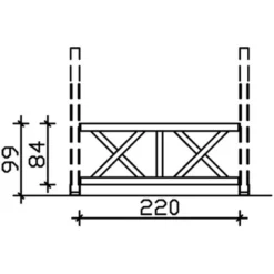 Skan Holz Brüstung Andreaskreuz 220 X 84 Cm Douglasie Nussbaum -Vitavia Verkäufe 2 zubehoer bild2 209545 03