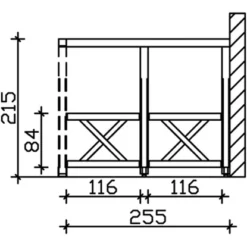 Skan Holz Seitenwand Andreaskreuz 255 X 210 Cm Douglasie Nussbaum -Vitavia Verkäufe 2 zubehoer bild2 209651 03