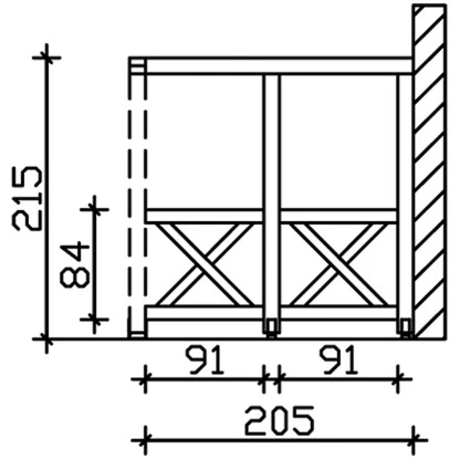 Skan Holz Seitenwand Andreaskreuz (WA) 205 X 210 Cm Fichte Schiefergrau 3 Skan Holz Seitenwand Andreaskreuz (WA) 205 X 210 Cm Fichte Schiefergrau – Bild 3