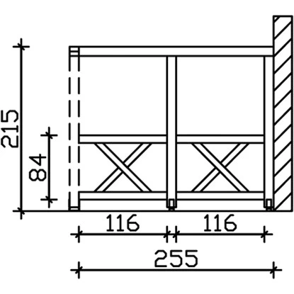 Skan Holz Seitenwand Andreaskreuz (WA) 255 X 210 Cm Fichte Nussbaum 3 Skan Holz Seitenwand Andreaskreuz (WA) 255 X 210 Cm Fichte Nussbaum – Bild 3