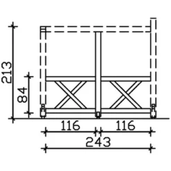 Skan Holz Seitenwand Andreaskreuz (FS) 255 X 210 Cm Fichte Eiche Hell -Vitavia Verkäufe 2 zubehoer bild2 210466 01