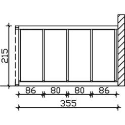 Skan Holz Seitenwand M. Polycarbonatplatten (WA) 355 X 200 Cm Fichte Nussbaum -Vitavia Verkäufe 2 zubehoer bild2 210572 03