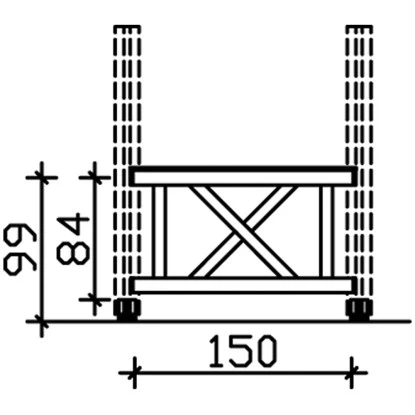 Skan Holz Brüstung Andreaskreuz 150 X 84 Cm Fichte Schiefergrau 2 Skan Holz Brüstung Andreaskreuz 150 X 84 Cm Fichte Schiefergrau – Bild 2