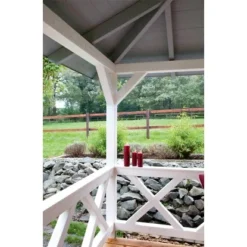 Skan Holz Brüstung Andreaskreuz 400 X 84 Cm Fichte Weiß -Vitavia Verkäufe 2 zubehoer bild4 210060 11