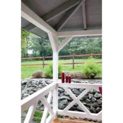 Skan Holz Brüstung Andreaskreuz 465 X 84 Cm Fichte Schiefergrau -Vitavia Verkäufe 2 zubehoer bild4 210077 13