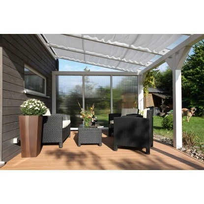 Skan Holz Seitenwand M. Polycarbonatplatten (FS) 355 X 200 Cm Fichte Weiß 3 Skan Holz Seitenwand M. Polycarbonatplatten (FS) 355 X 200 Cm Fichte Weiß – Bild 3