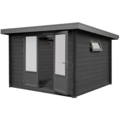 Wolff Finnhaus Gartenhaus WPC-Trend D Grau 287 Cm X 287 Cm