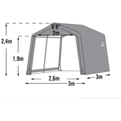 Shelter Logic Metall-Gerätehaus Grau 9 M² -Vitavia Verkäufe 313075 1741 7