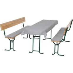 Auflagen Festzeltgarnitur 3tlg Hellgrau Bezug Baumwolle-Polyester Hellgrau