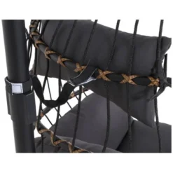 Siena Garden Salerno Hängekorb Schwarz - Natur Gestell Stahl -Vitavia Verkäufe 316671 L19609 9