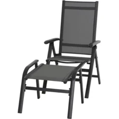 Siena Garden Solana Hocker Matt Anthrazit-Silber-Schwarz Gestell Aluminium -Vitavia Verkäufe 317933 L30324 8