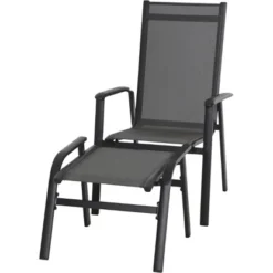 Siena Garden Solana Hocker Matt Anthrazit-Silber-Schwarz Gestell Aluminium -Vitavia Verkäufe 317933 L30324 9