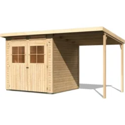 Karibu Holz-Gartenhaus Genf 3 Natur BxT: 397 Cm X 213 Cm -Vitavia Verkäufe 320610 03