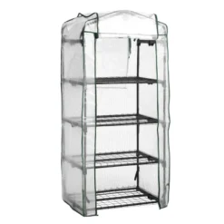 Gartenfreude Gewächshaus Mit 4 Regalböden 69 Cm X 49 Cm X 160 Cm Weiß