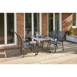 Siena Garden Dining-Set Livorno 5-teilig 4 X Stapelsessel 1 X Klapptisch