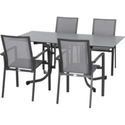 Siena Garden Dining-Set Velia 5-teilig 4 X Sessel 1 X Klapptisch