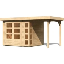 Karibu Holz-Gartenhaus Sölve Natur Flachdach Unbehandelt 238 Cm X 213 Cm -Vitavia Verkäufe 333508 3739 03