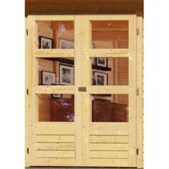 Karibu Holz-Gartenhaus Sölve Natur Flachdach Unbehandelt 238 Cm X 213 Cm -Vitavia Verkäufe 333508 3739 05