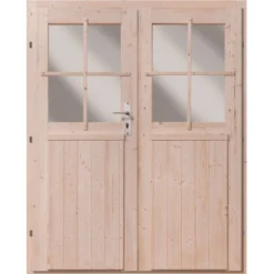 Karibu Doppelflügeltür 28 Mm Inklusive Zylinderschloss Natur