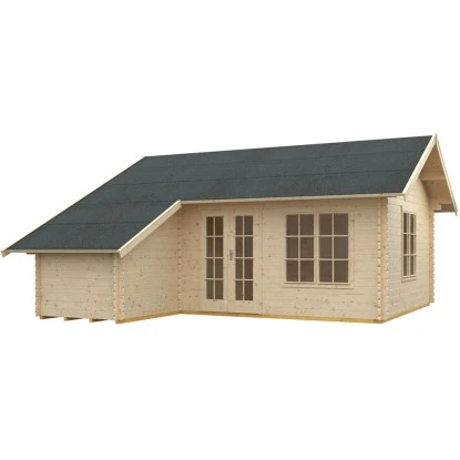 Skan Holz-Gartenhaus Esbjerg 3 Mit Anbauschuppen B X T 420 Cm X 560 Cm 2 Skan Holz-Gartenhaus Esbjerg 3 Mit Anbauschuppen B X T 420 Cm X 560 Cm – Bild 2