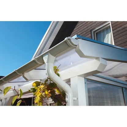 Skan Holz Stahl-Regenrinnen-Set Länge 434 Cm Weiß 1 Skan Holz Stahl-Regenrinnen-Set Länge 434 Cm Weiß