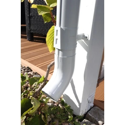 Skan Holz Stahl-Regenrinnen-Set Länge 434 Cm Weiß 5 Skan Holz Stahl-Regenrinnen-Set Länge 434 Cm Weiß – Bild 5