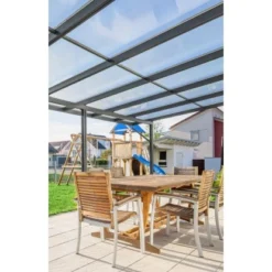 Gutta Terrassendach Premium Anthrazit Stegplatten Acryl Klar 9.135 Mm X 5.060 Mm