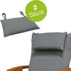 Indoba® 2 X Kopfkissen Premium 95°C Vollwaschbar Grau 20x35 Cm