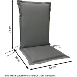 Indoba® 4 X Sitzauflage Hochlehner Premium95°C Vollwaschbar Grau 120x50 Cm 9 Indoba® 4 X Sitzauflage Hochlehner Premium95°C Vollwaschbar Grau 120x50 Cm -Vitavia Verkäufe 356801 11001300 05