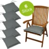 Indoba® 6 X Sitzkissen Premium 95°C Vollwaschbar Grau 50x50 Cm