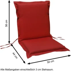 Indoba® Sitzauflage Niederlehner Premium 95°C Vollwaschbar Rot 100x50 Cm -Vitavia Verkäufe 356835 11001300 05