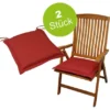 Indoba® 2 X Sitzkissen Premium 95°C Vollwaschbar Rot 50x50 Cm