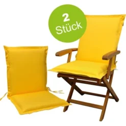 Indoba® 2 X Sitzauflage Niederlehner Premium95°C Vollwaschbar Gelb 100x50 Cm