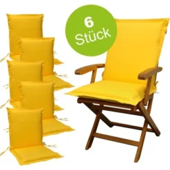 Indoba® 6 X Sitzauflage Niederlehner Premium95°C Vollwaschbar Gelb 100x50 Cm
