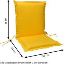 Indoba® 6 X Sitzauflage Niederlehner Premium95°C Vollwaschbar Gelb 100x50 Cm -Vitavia Verkäufe 356950 11001300 05