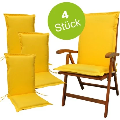 Indoba® 4 X Sitzauflage Hochlehner Premium95°C Vollwaschbar Gelb 120x50 Cm 1 Indoba® 4 X Sitzauflage Hochlehner Premium95°C Vollwaschbar Gelb 120x50 Cm