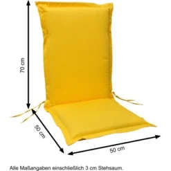 Indoba® 4 X Sitzauflage Hochlehner Premium95°C Vollwaschbar Gelb 120x50 Cm 9 Indoba® 4 X Sitzauflage Hochlehner Premium95°C Vollwaschbar Gelb 120x50 Cm -Vitavia Verkäufe 356953 11001300 05