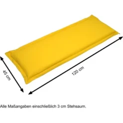 Indoba® Bankauflage Premium 95°C Vollwaschbar Gelb 120x45 Cm -Vitavia Verkäufe 356965 11001300 05