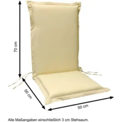Indoba® Sitzauflage Hochlehner Premium 95°C Vollwaschbar Beige 120x50 Cm -Vitavia Verkäufe 357032 11001300 05