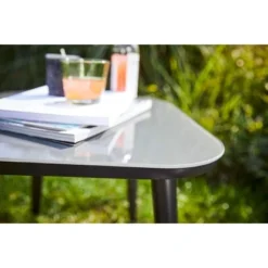 Balkonmöbel-Set Aliceville 3-teilig Polyrattan Grün-Grau -Vitavia Verkäufe 3952942 3