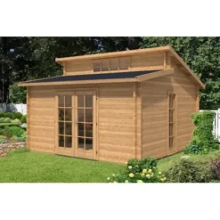 Carlsson Holz-Gartenhaus Pultdach Unbehandelt 400 Cm X 440 Cm -Vitavia Verkäufe 3 11003400 Lausitz 1 pinie 1