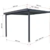 Terrassenüberdachung Premium (BxT) 309 Cm X 306 Cm Anthrazit Polycarbonat Opal