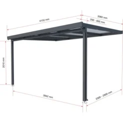 Terrassenüberdachung Premium Bausatz (BxT) 410 Cm X 306 Cm Anthrazit